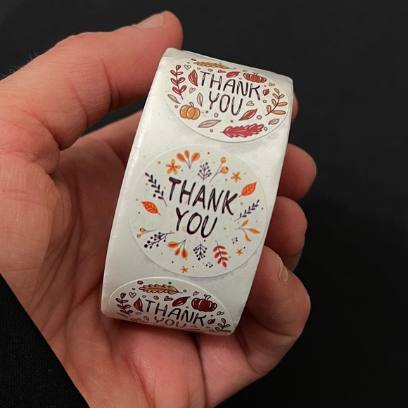 (500) Fall Themed Thank You Stickers - Picture 2 of 2